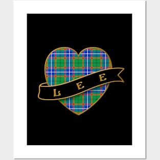 The LEE Family Tartan - Retro Heart & Ribbon Family Insignia Posters and Art